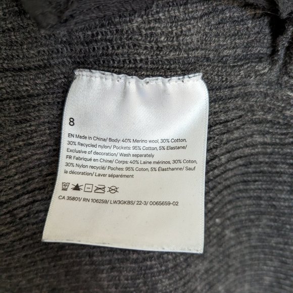 EUC Merino Wool-Blend Ribbed Long Wrap Sweater - Picture 5 of 6